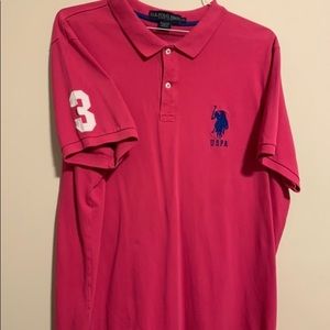 US Polo hot pink polo shirt.  Great look.  XXL